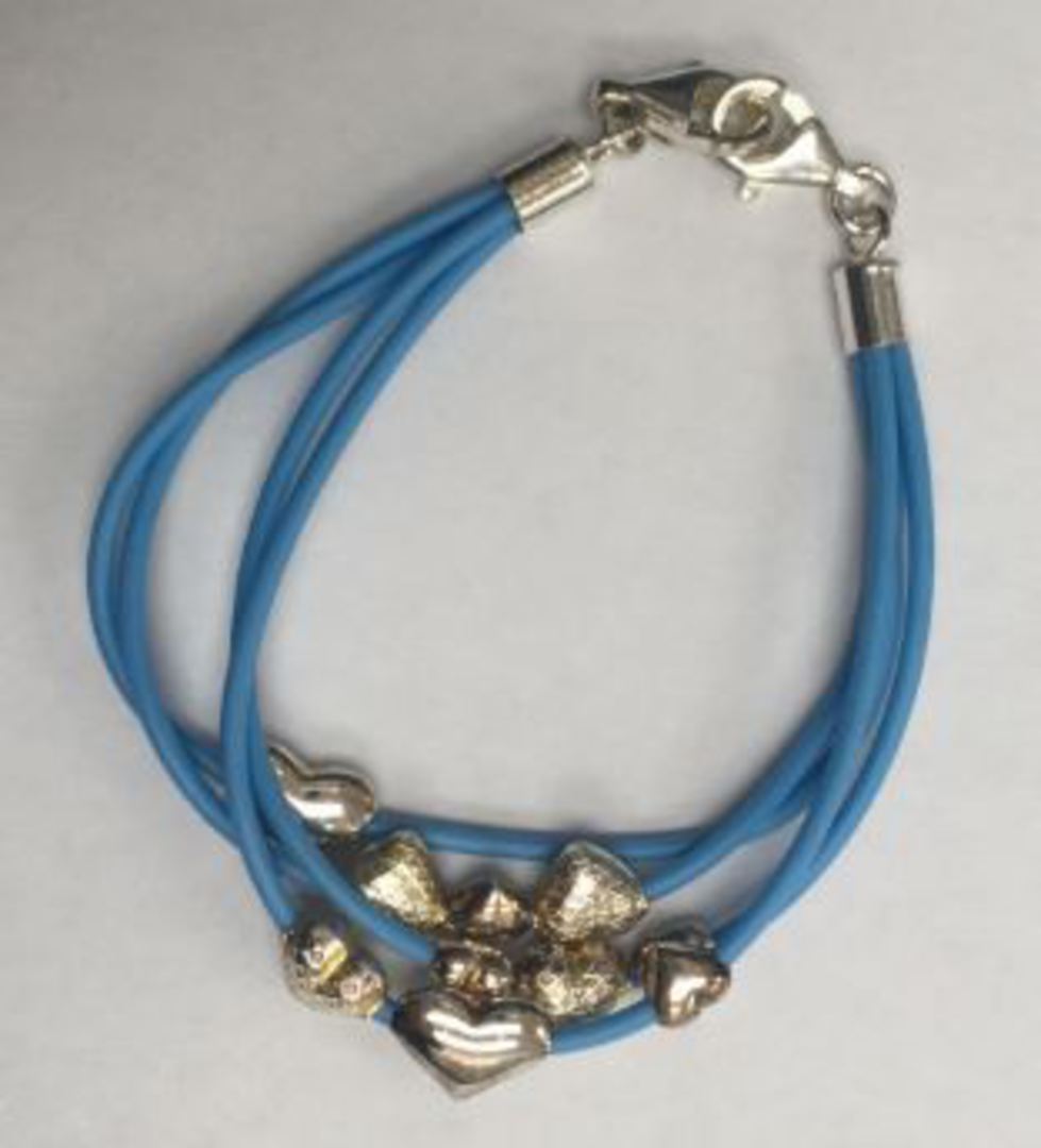Blue Heart Charm Bracelet (15cm length) image 0